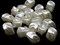 20 16mm Diamond Twist Vintage Cultura Pearls White Plastic Beads